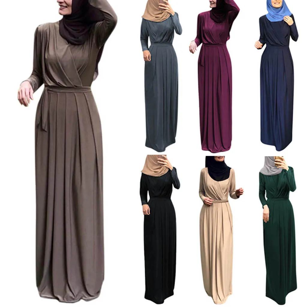 Женское мусульманское платье, женское кружевное платье-кафтан, исламское индийское платье с длинным рукавом, элегантные мусульманские Вечерние Макси-платья в Дубае, мода A9