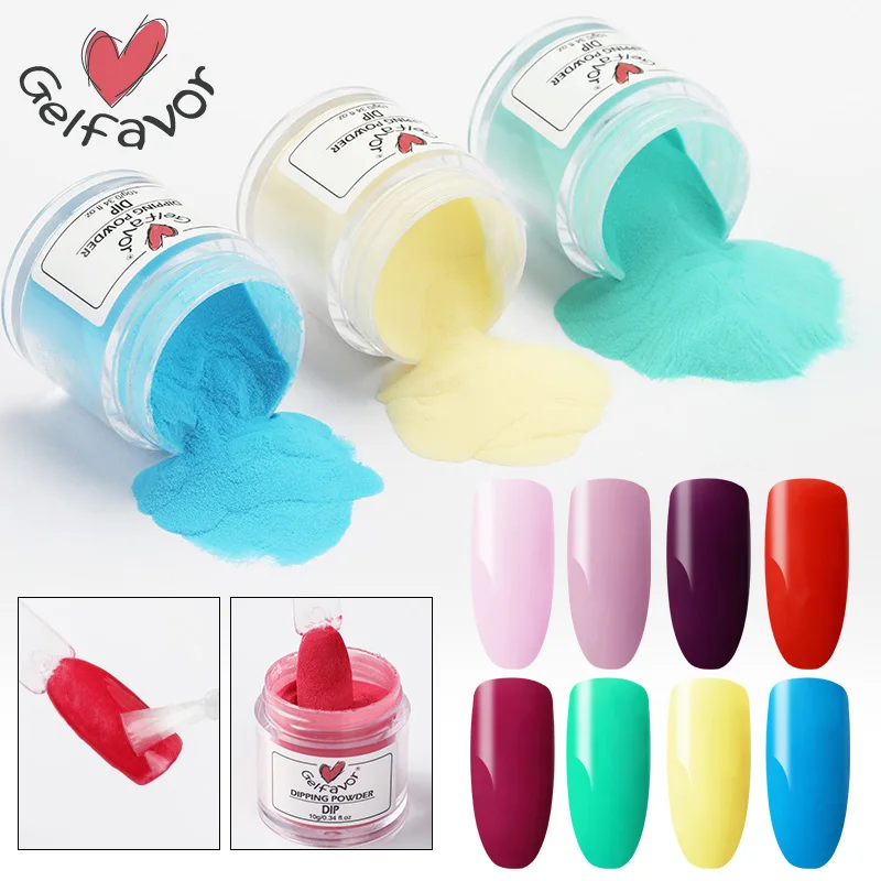 

Gelfavor 10g Dipping Powder Nail Art Glitter Manicure Decoration Pigment Powder Nail Glitter Design for Nail Gel Polish NSB