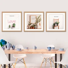 Настенные художественные картины на холсте скандинавские изображения в горшках растения плакаты и принты Квадро картины на кухне украшение для дома PA135