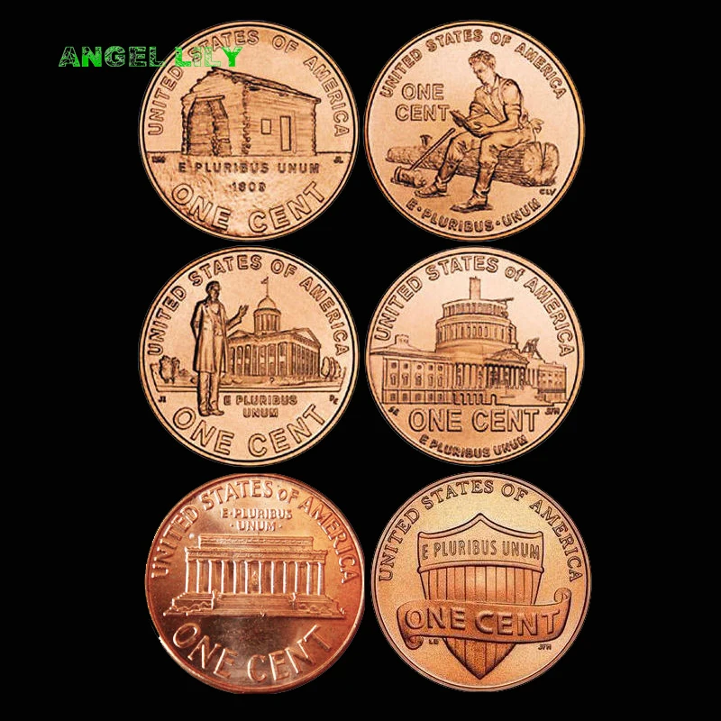

6 PCS/set United States All Different 1 Cent 100% real and Original Coin for Collection A0272