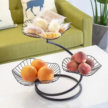 

Nordic Style Fruit Basket Three-layer Metal Countertop Fruit Snack Storage Rack Kitchen Vegetable Basket for Living Room 20E