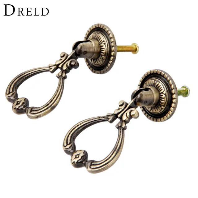 Online Shop DRELD 2Pcs Antique Brass Furniture Handles Vintage DRELD 2Pcs Antique Brass Furniture Handles Vintage Cabinet Knobs and Handles Door Closet Cabinet Drawer Pull Handle for Kitchen - Online Shop DRELD 2Pcs Antique Brass Furniture Handles Vintage