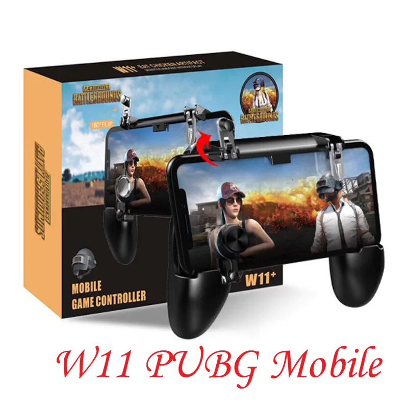 W11 + PUBG Mobiele Gamepad Joystick Metalen L1 R1 Trigger Game Shooter Controller for iPhone Android phone Gaming Gamepad