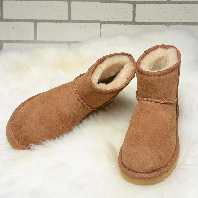 

High Quality Ugs Australia Boots Women Real Fur Wool 100% Genuine Leather Ankle Boots Brand Ivg Unisex Plus Size US3-14