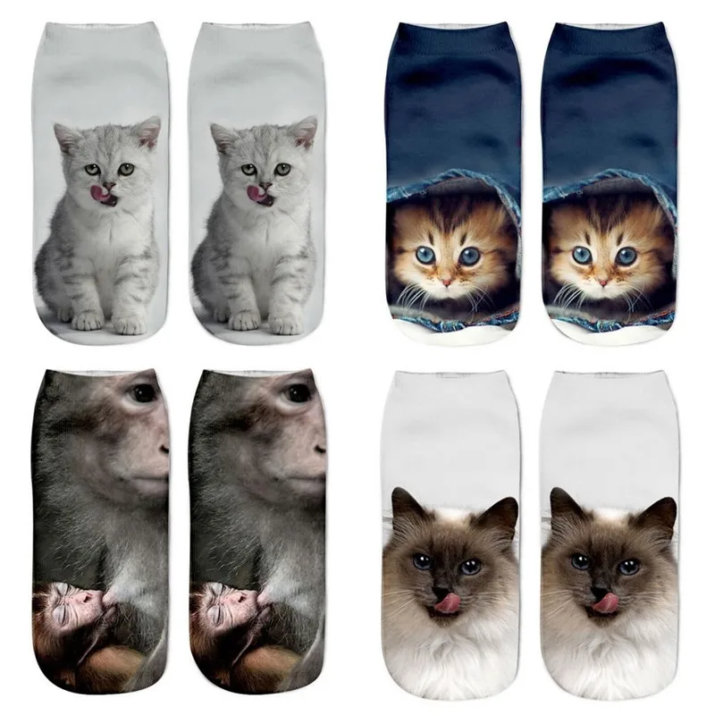 crazy fly cat funny socks women men unisex short ankle socks sock length short socks size one size fit most people sock type casual pattern type print color style natural color product content 1pair of socks