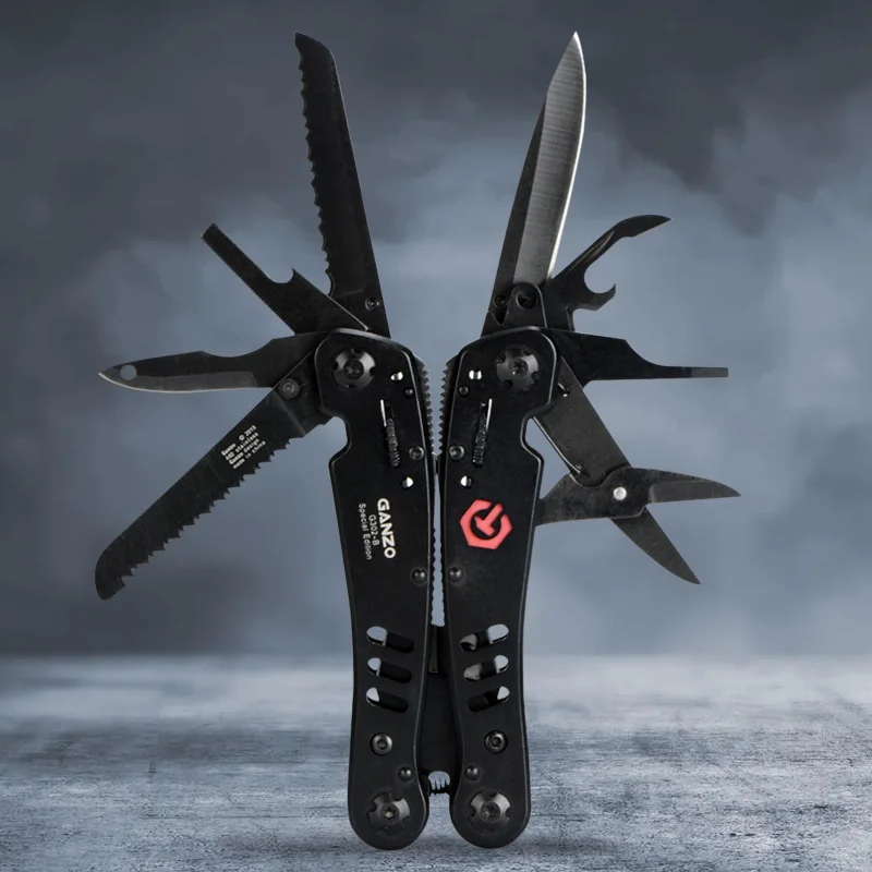 Ganzo 나이프 G302B 멀티 도구 플라이어 비트, EDC 서바이벌 멀티 도구 플라이어, 야외 다기능 접이식 나이프, 캠핑, 26 in 1