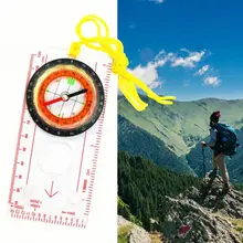 Портативный походный Компас Карта шкала линейка Многофункциональные инструменты Открытый Кемпинг выживания линейка Карта Компас-увеличитель