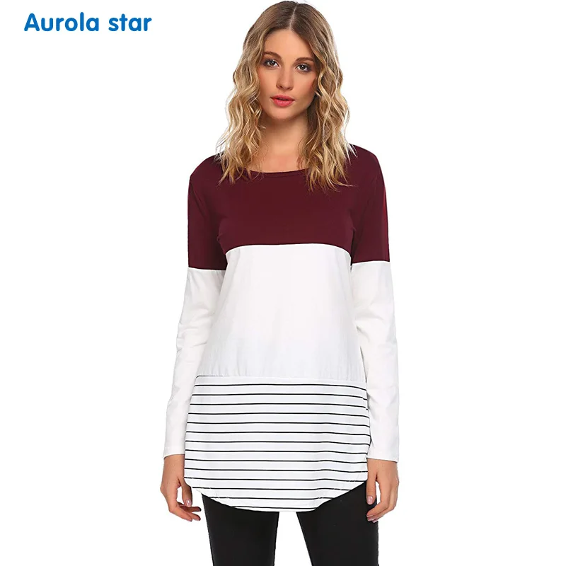 maternity winter long sleeve blouse AS1776 Wine red 001