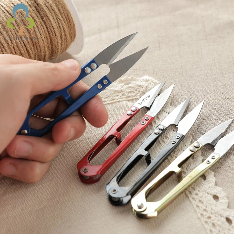 

3Pcs/lot Stainless steel U-shaped scissors Fishing scissors Embroidery Snips Thread Cutter Nippers Scissors Sewing Tool LYQ