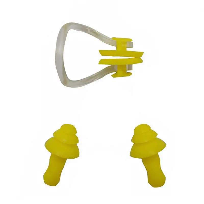 Silicone Swimming Nose Clip Earplug Watertight Set Ear Plugs Kit Sports Fitness Swimming Pool Accessories Nasal Splint