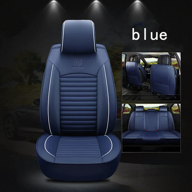 Новые кожаные универсальный автомобильный чехол для сиденья чехлы сидений автомобилей подушки для Mercedes Benz w212 w213 w220 w221 w222 w245 w460 B250 - Название цвета: blue