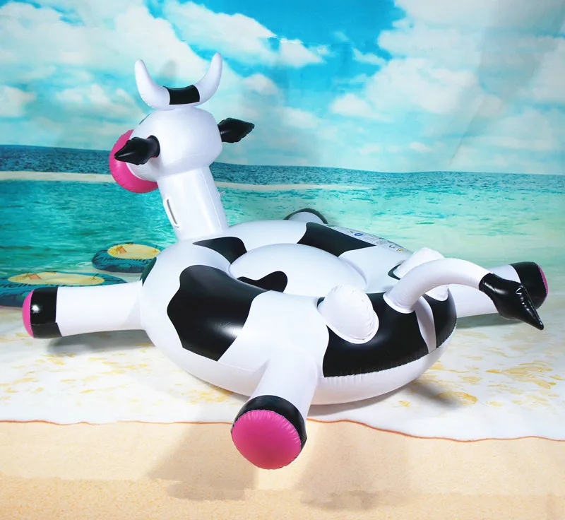 Swimming ring pool vison water park party toys air Cow bossy ox bull piscina float accessories tube Beach sillon inflable (8)