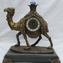 Xd 003424 12 Европа стиль Бронзовый Народная верблюд ламы Статуя стволовых намотки Механические часы