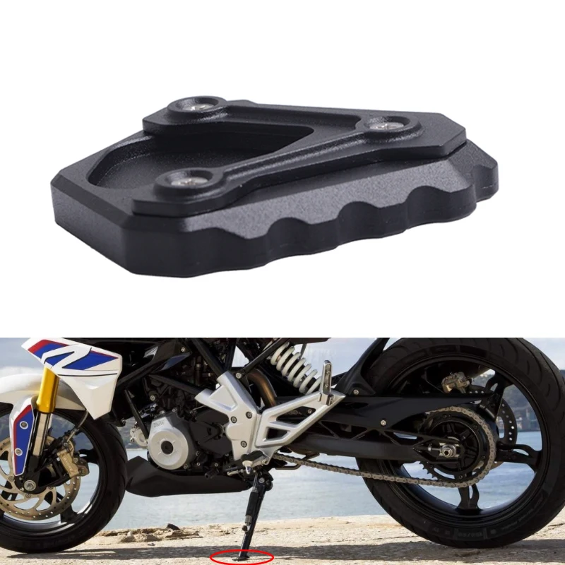 New Arrival Black kickstand Enlarger for BMW G310GS G 310 GS 2017 2018 Motorcycle Aluminum Side Stand Extension Plate (5)