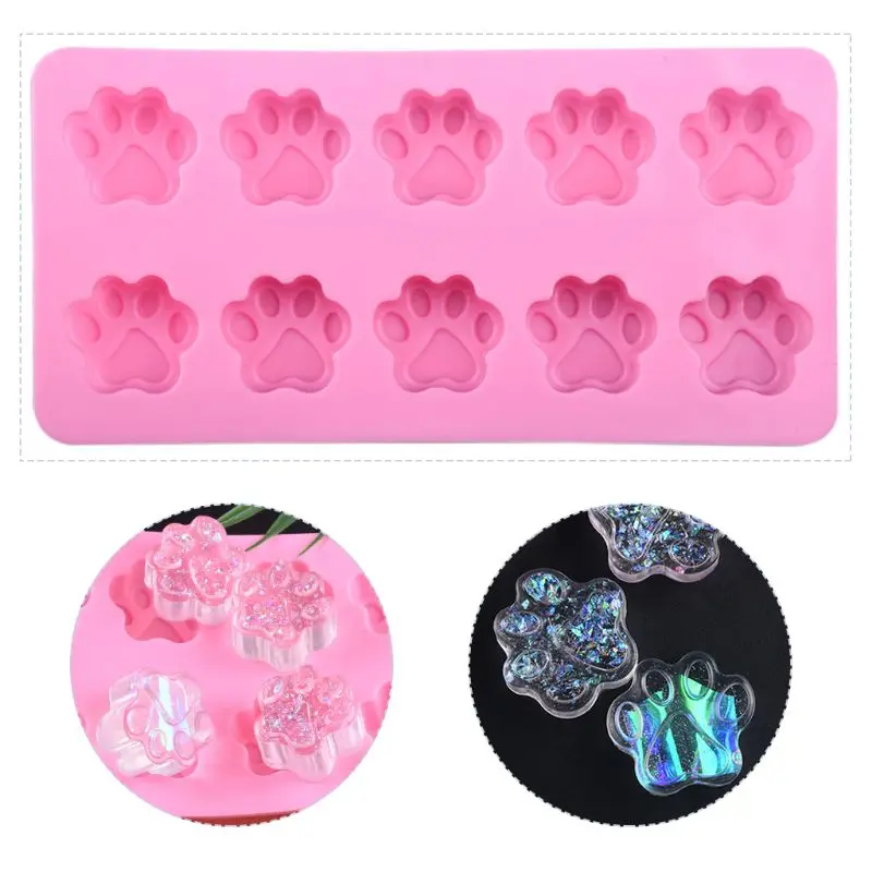 

Crystal Epoxy Molds Pink Cat Claw Silicone Mould Manual DIY Accessories UV Glue Mold
