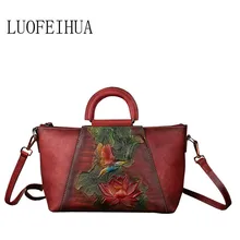 SUWERER новая кожаная женская сумка верхний слой кожаная женская сумка на плечо ручная роспись тисненая сумка в виде летучей мыши