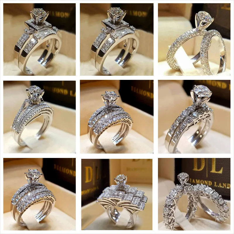 

Engagement Wedding Ring Bands Romantic Promise Ring with Cubic Zirconia for Women Pretty Bridal Ring Trending Cocktail Rings