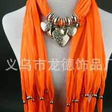 Весна и осень зима шарф модный дизайн Персиковое Сердце CCB кисточкой кулон Профессиональный scarf24PCS