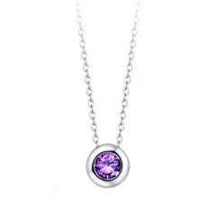 INZATT Трендовое 925 пробы Серебряное ожерелье с кристаллами для женщин круглый Bohe летняя Модная бижутерия Свадебный милый подарок - Цвет камня: purple