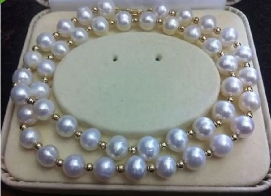 

Free Shipping >>>VERY ELEGANT AAA+ 9-10MM SOUTH SEA WHITE NATURAL PEARL NECKLACE 18" 14K CLASP