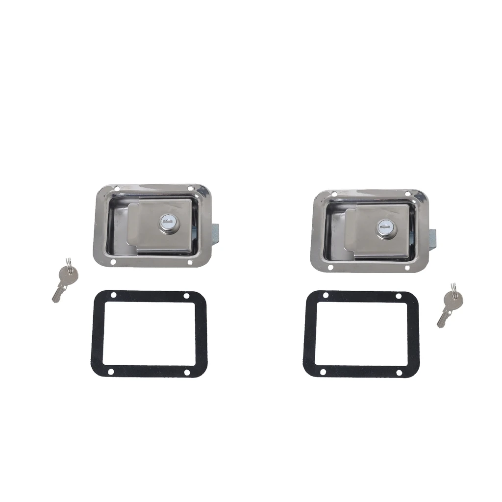

2 Pcs Durable Stainless Steel Paddle Handle Lock Door Latch Heavy Duty Flush Mount For Boat Yacht RV Vehicle 4.69x3.62x1.42 Inch