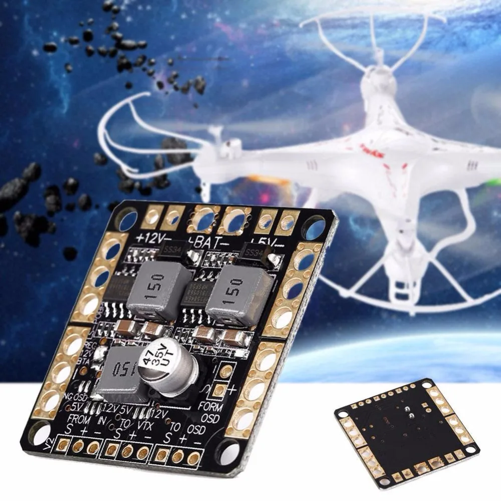 

CC3D NAZE32 F3 Power Distribution Board PDB DC-DC PCB with 5V 12V BEC Output LED Switch for QAV250 DIY Drone Quadcopter