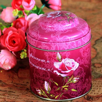 

Beautiful Double Cover Big Size Tea Pot Metal Storage Bottle Designer Tin Box High Sealed Coffee Holder Damp and Moisture Proof