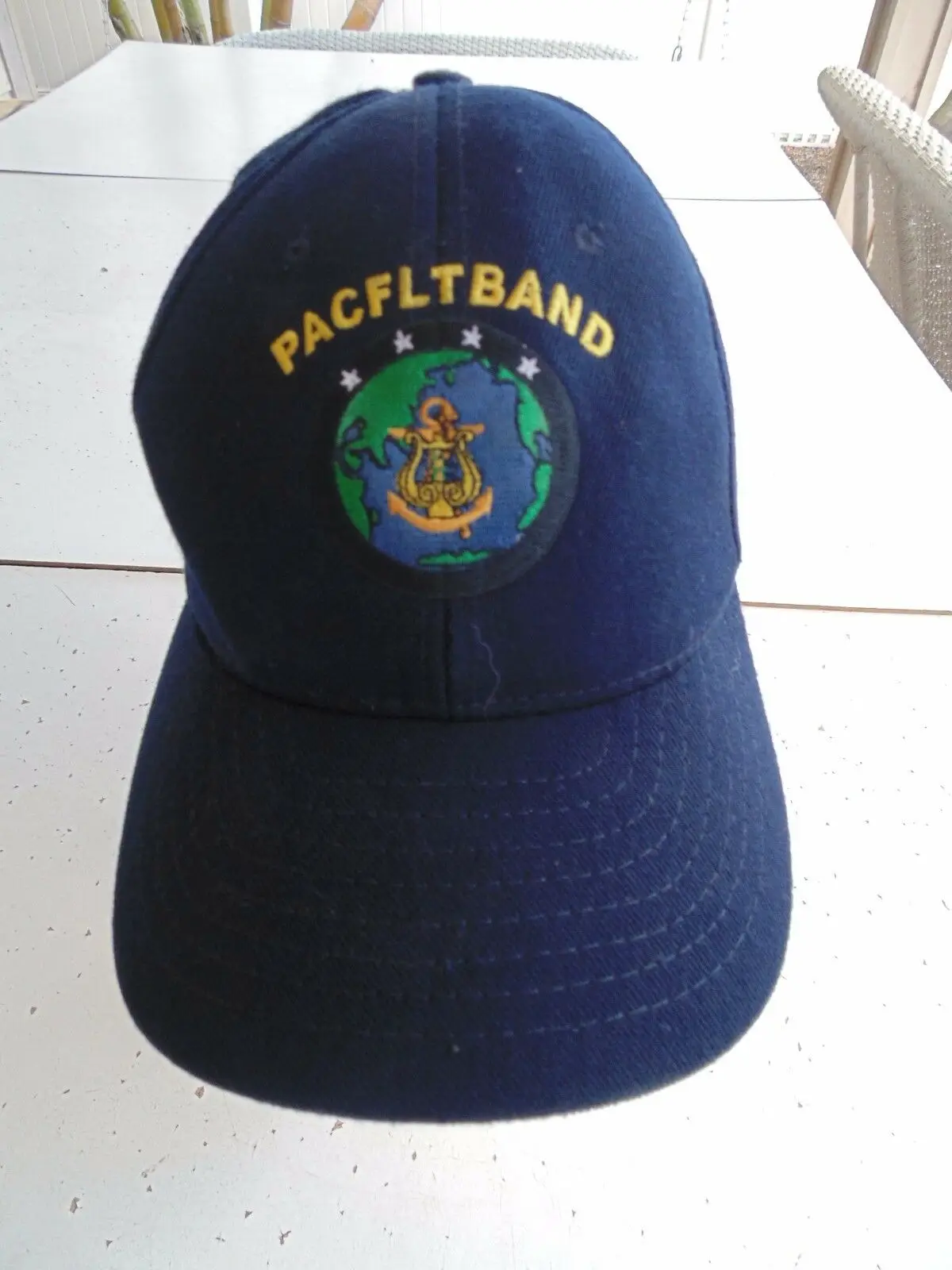 

USN NAVY PACIFIC FLEET BAND PACFLTBAND PEARL HARBOR CREW'S PRINTING BASEBALL CAP HAT