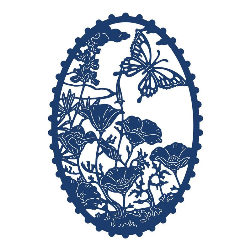 

Naifumodo New 2019 Butterfly Flower Frame Metal Cutting Dies for Scrapbooking Craft Die Cuts Card Making Embossing DIY