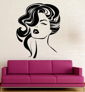 

Wall Stickers Vinyl Decal Sexy Woman Hairstyle Fashion Beauty Salon