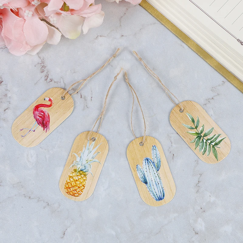 

50pcs DIY Flamingo Pineapple Paper Hang Tags Label Handmade Garment Tags Gift Paper Tags Gift Box Paper Cards Party Decoration