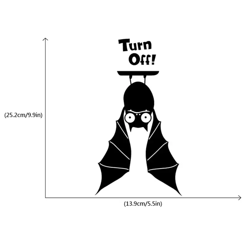 Креативная Наклейка на стену с переключателем летучей мыши, Мультяшные животные, украшение на Хэллоуин, виниловая наклейка на стену s