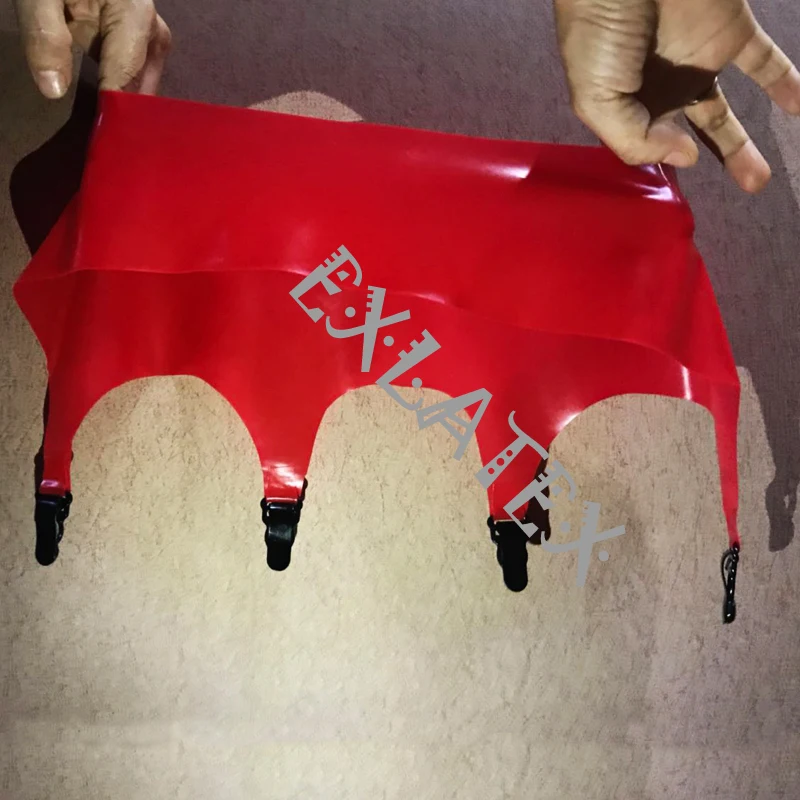 Латексная подвязка для женщин жгут БДСМ Связывание Красный Латекс резиновая подвязка Пояс для чулок с черным пояс с клипсами для чулок