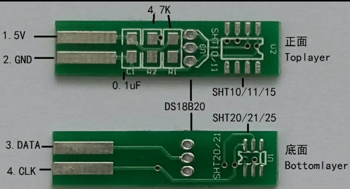 50 шт. SHT10 SHT11 SHT15 SHT20 SHT21 SHT25 печатная плата/Pinboard для SHT1X SHT2X датчик температуры и влажности