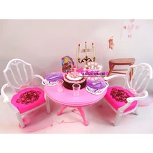 New Arrival Miniature Furniture Dining Table for Barbie Doll House Classic Toys for Girl Free Shipping