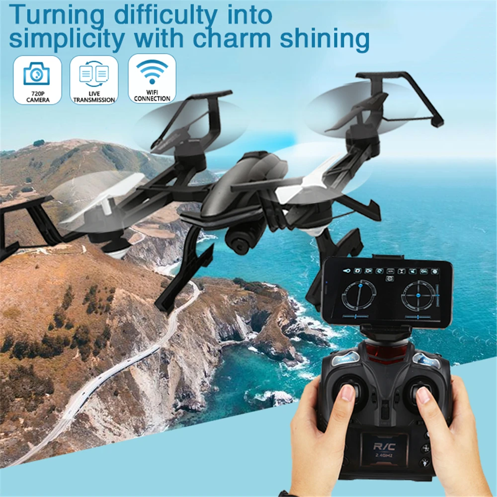 

lensoul Drone 2.0 MP HD Camera Wifi FPV Helicopter Radio Controlled 2.4G 4CH 6Axis Altitude Hold Quadcopter Children Gift