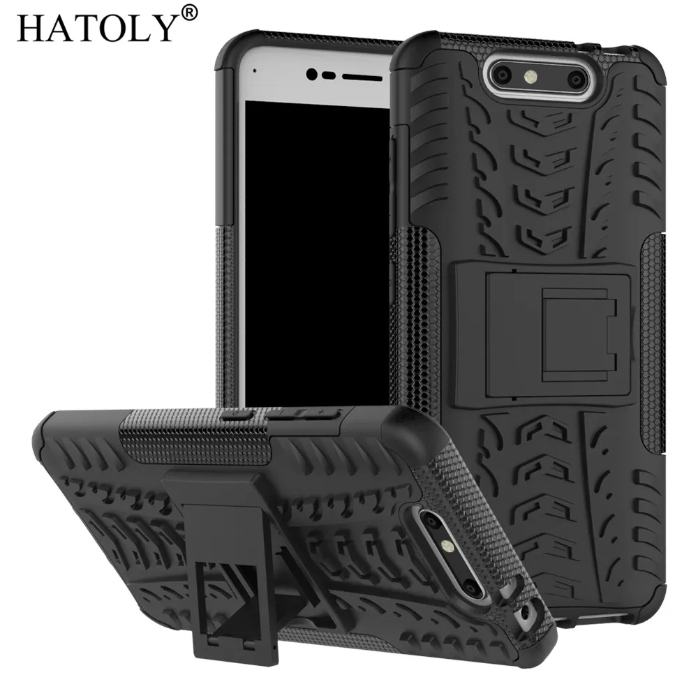 

HATOLY For Cover ZTE Blade V8 Case ZTE Blade V8 5.2" Armor Silicone Hard Plastic Case For ZTE Blade V8 with Holder Stand]