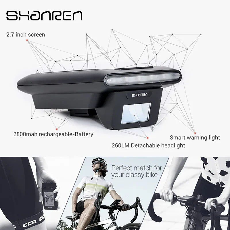 Flash Deal SHANREN ANT+Cycling Computer Bicycle Waterproof GPS With Headlight Digital Bike Wireless Speedometer Smart Sports Computers 1