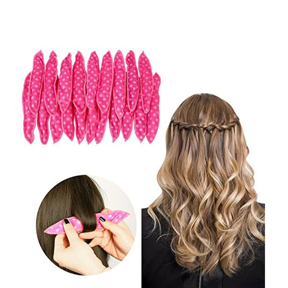 High Quality 20 Pcs Cloth Hair Curlers Dots No Heat Sleeping