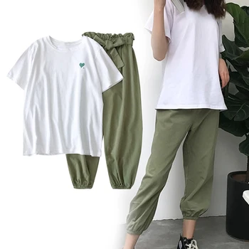 

Short Sleeve Pant Women'S Suit Casual Summer Plaid Korean Vacation