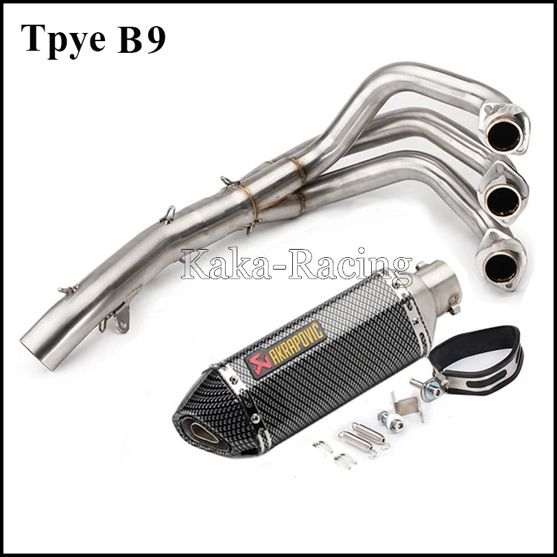 MT-09 FZ-09 Motorcycle Akrapovic Exhaust Muffler Full System Slip-on modified Pipe For Yamaha MT09 FZ09 - Цвет: Type B9