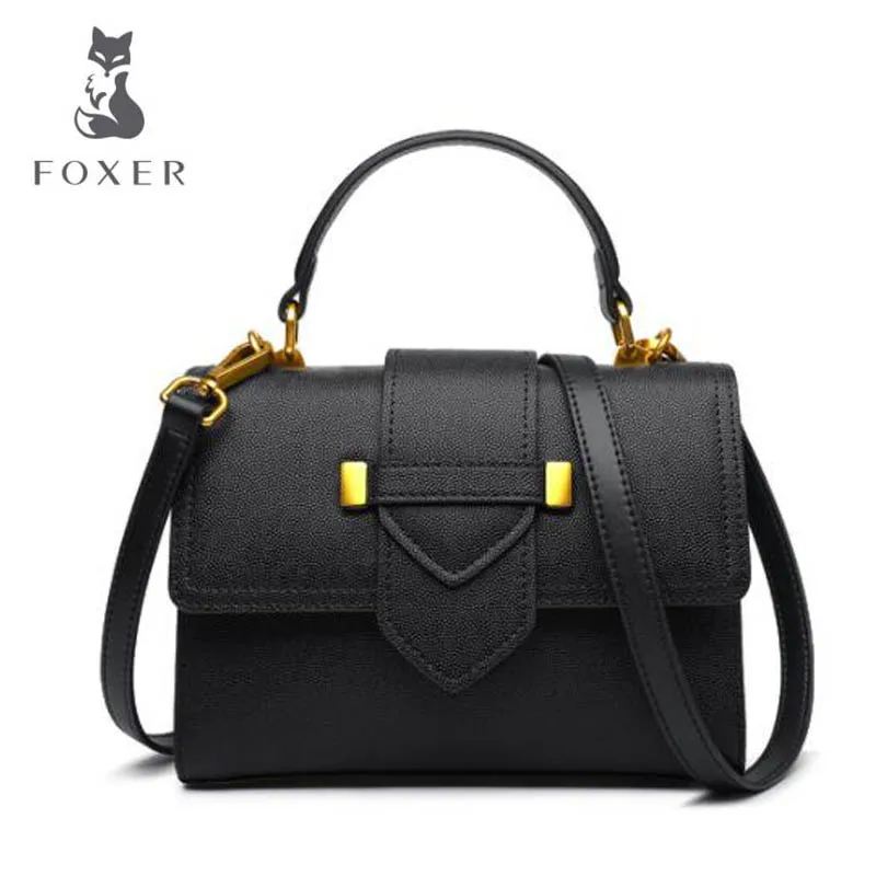 

FOXER 2018 New women Leather bag fashionluxury handbags women bags famous brand designer women leather Shoulder Crossbody Bags