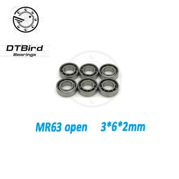 

Free Shipping 50 PCS Open Type MR63 Bearings 3x6x2 mm Miniature Ball Bearings L-630 mr63 3*6*2 mm