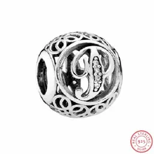 Симпатичное Серебро 925 столичные бусины в винтажном стиле, прозрачный CZ DIY Fit PANDORA Подвески для женщин, ювелирные изделия, LE015-P