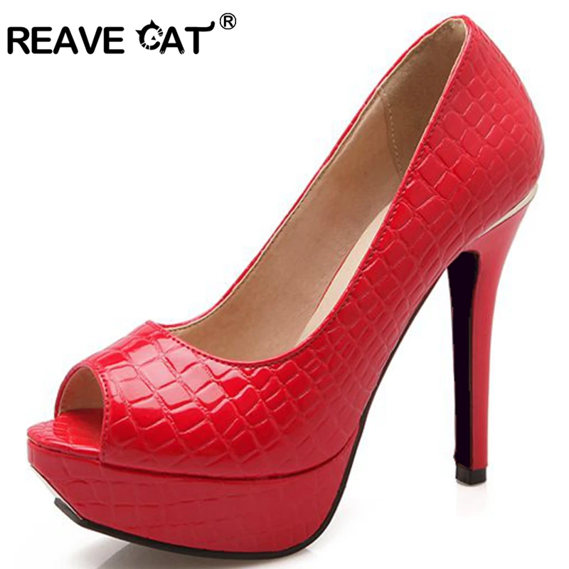 REAVE CAT Women Pumps Party Wedding heels Open toe High heels pumps