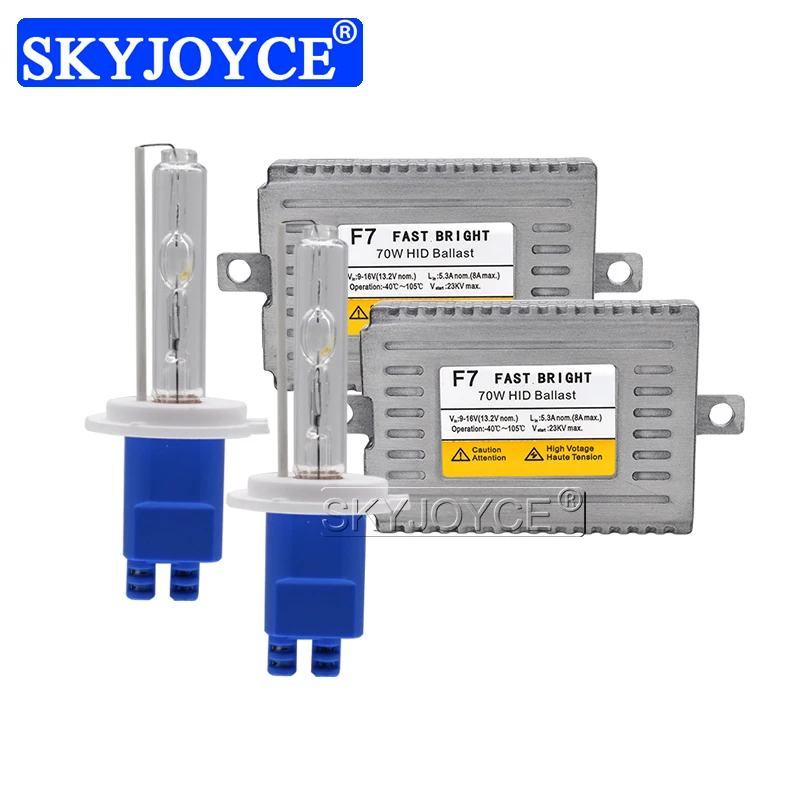 SKYJOYCE DLT F7 Быстрый Яркий Балласт Ксенон 70 Вт HID Комплект 4300K 6000K H7 H1 H11 HB3 HB4 D2H ксенон