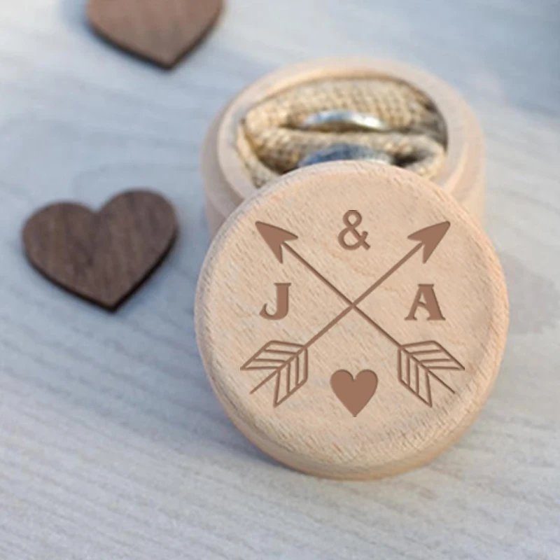 

Custom Wedding Ring Box Personalized Engraved Name and Date Wooden Names Ring Box Bridal Shower Gift for Couples Rings