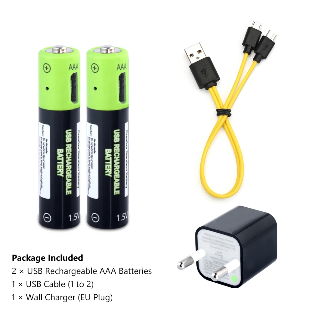 2 шт Новинка перезаряжаемый 1,5 v микро usb зарядка AAA батарея 400mA aaa 3a литий-полимерная литий-ионная батарея с UDB кабелем Зарядное устройство - Цвет: 2AAA USB EU charger