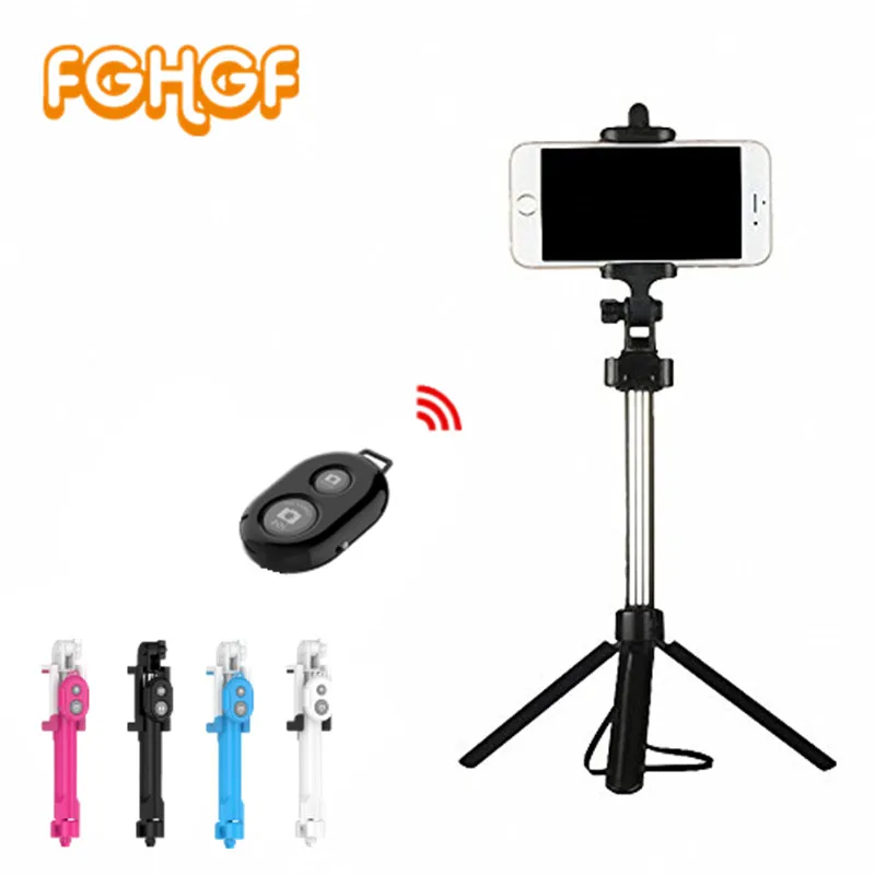FGHGF Selfie font b tripod b font Monopod Selfie Stick Bluetooth With Button Pau De Palo
