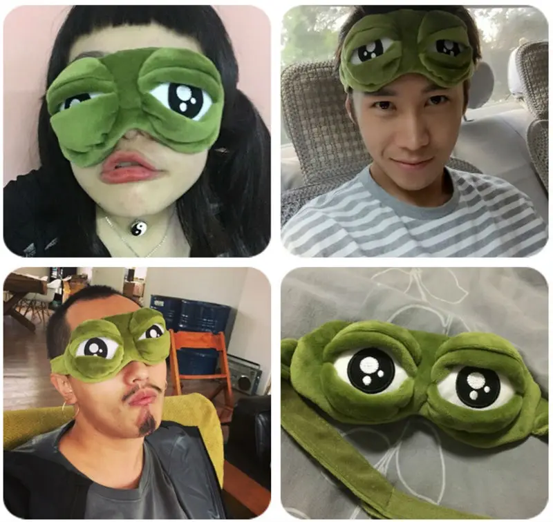 

Pepe frog Sad frog 3D Eye Mask Cover Sleeping Funny Rest Sleep Anime Costumes Accessories Gift wholesale dolls fun toys
